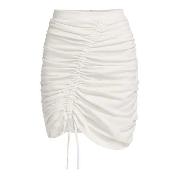 AMUR White Kit Ruched Cotton Mini Skirt Size Small NWT - Picture 3 of 8